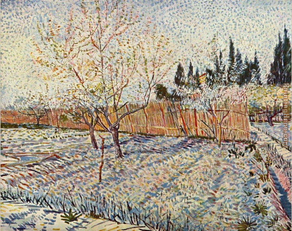 Vincent van Gogh Orchard with cypress